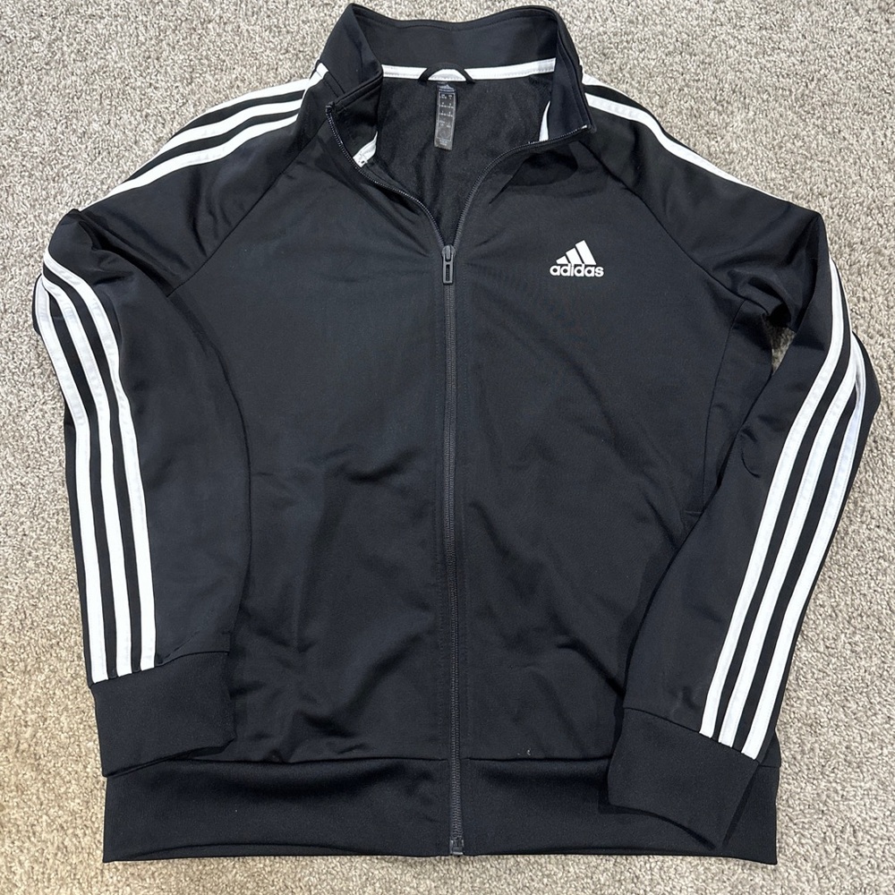 Adidas Black Track Jacket Youth Large Primegreen‎